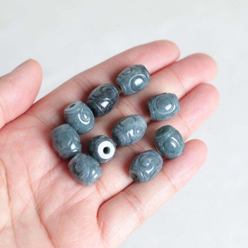 5PC Natural Blue Water Jade Ri - Beading 评论和价格