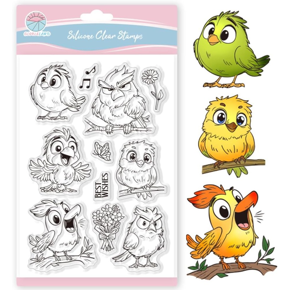 Funny Bird Clear Stamps for Sc - Clear Silicone Stamps For Card Making 评论和价格