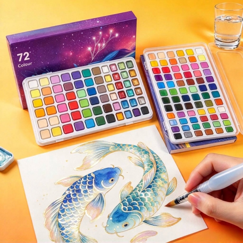 Solid & Pearlescent Watercolor - Watercolor Paint Set Solid Pigment 评论和价格