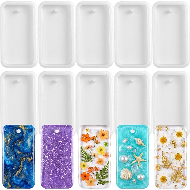 10Resin keychain jewelry casti - Silicone Epoxy Resin Molds Set 评论和价格