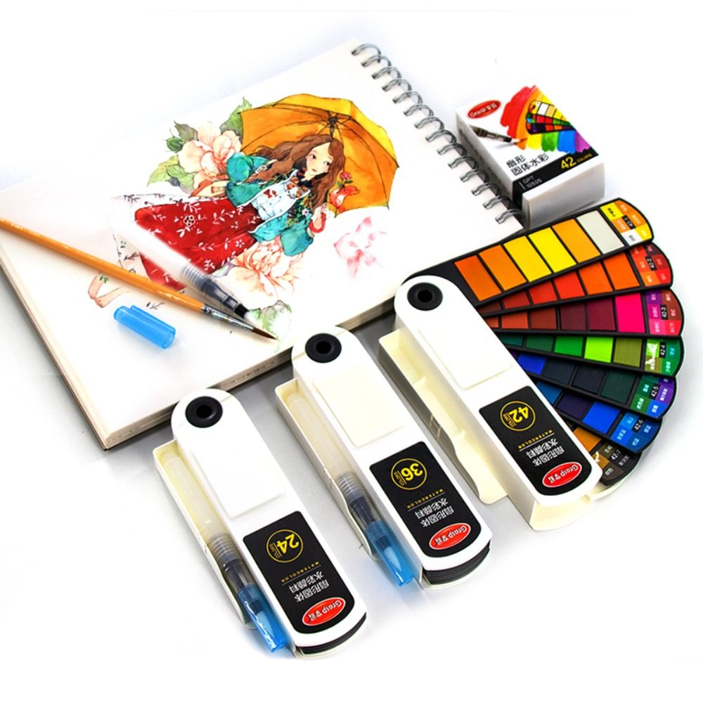 Folding Watercolor Paint Set 1 - Watercolor Paint Set Solid Pigment 评论和价格
