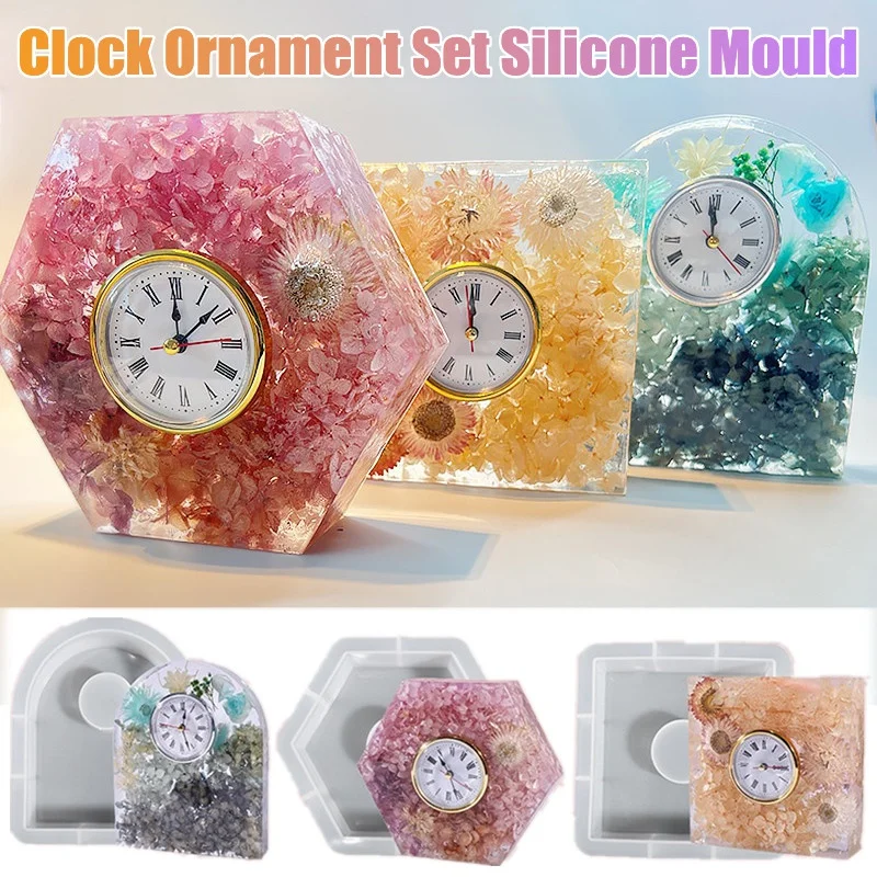 Clock Ornament Set Silicone Mo - Silicone Epoxy Resin Molds Set 评论和价格