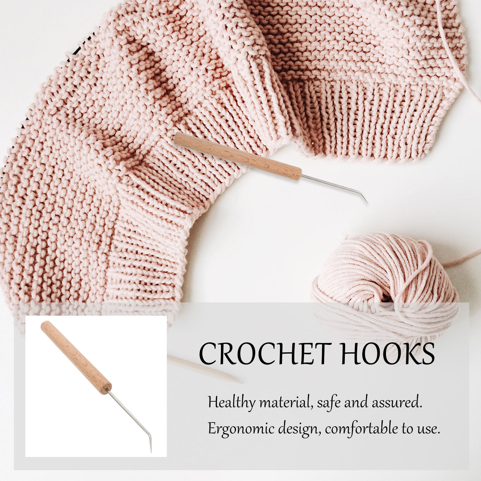 Crochet Hooks with Wooden Hand - Wooden Crochet Hooks Ergonomic Handle 评论和价格