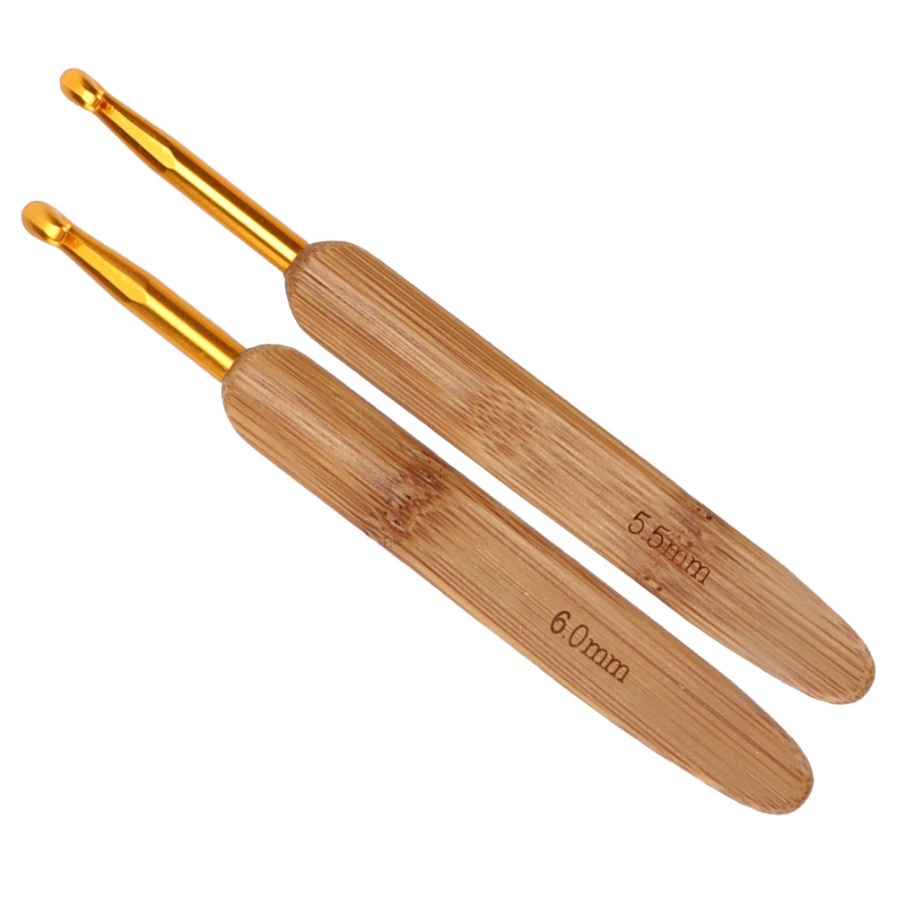 8pcs 2.5-6mm Sizes Crochet Hoo - Wooden Crochet Hooks Ergonomic Handle 评论和价格