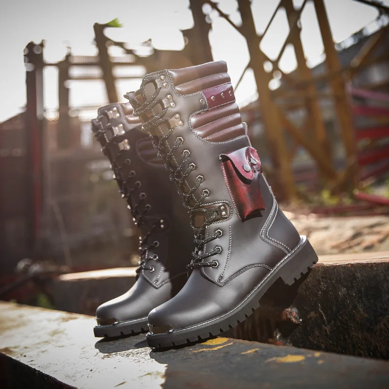 Men Knee High Leather Boots Wi - Craft Tools 评论和价格