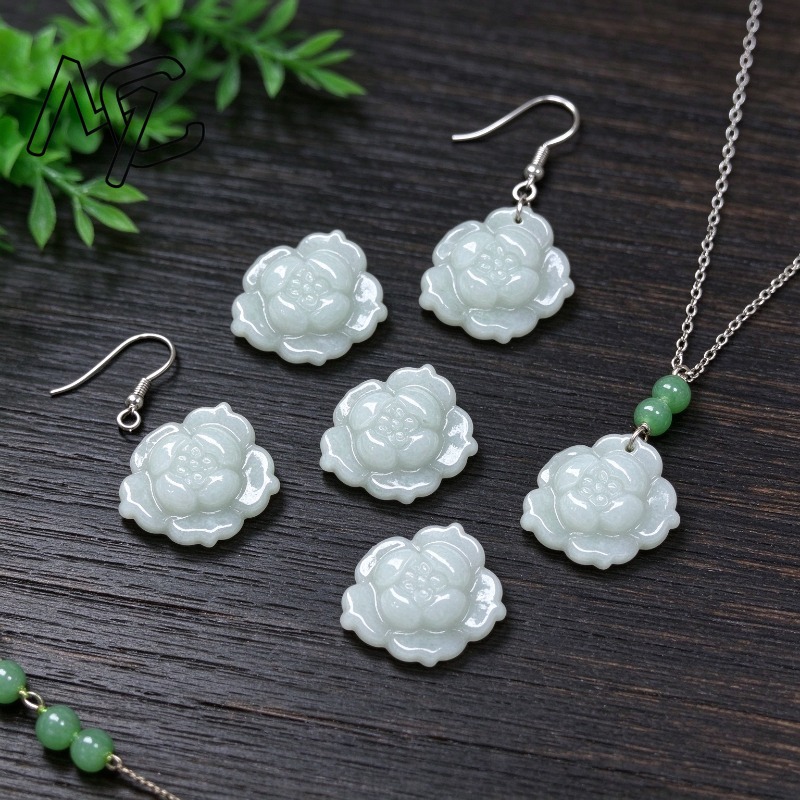 5Pcs Natural A Grade Jadeite L - Beading 评论和价格