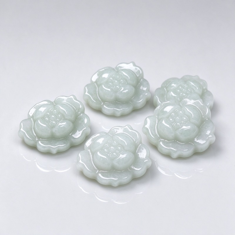 5Pcs Natural A Grade Jadeite L - Beading 评论和价格