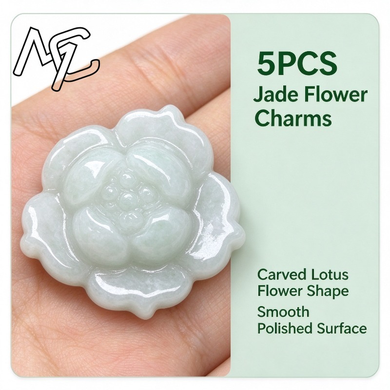 5Pcs Natural A Grade Jadeite L - Beading 评论和价格